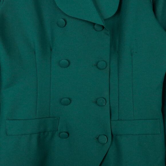 1980s Jennifer James Vintage Emerald Green Blazer Jacket Size 12 Large - Picture 5 of 11